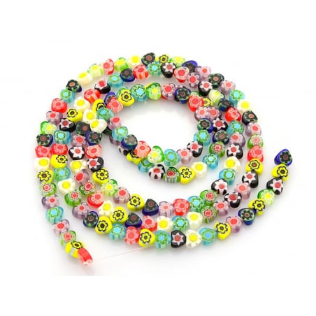 Acheter 20 perles millefiori en verre - coeur - 6 mm - 3,39 € en ligne sur La Petite Epicerie - Loisirs créatifs