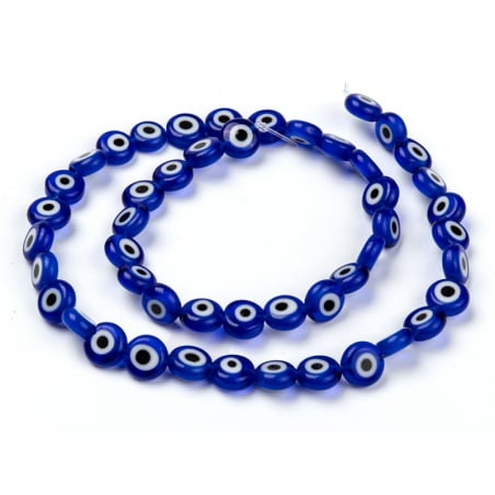 Acheter 20 perles rondes en verre - œil porte bonheur - bleu roi - 8 mm - 2,49 € en ligne sur La Petite Epicerie - Loisirs cr...
