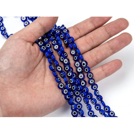 Acheter 20 perles rondes en verre - œil porte bonheur - bleu roi - 8 mm - 2,49 € en ligne sur La Petite Epicerie - Loisirs cr...