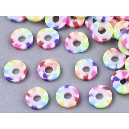 Acheter Boite de perles rondelles heishi 6 mm - multicolore arc-en-ciel - 1,99 € en ligne sur La Petite Epicerie - Loisirs cr...