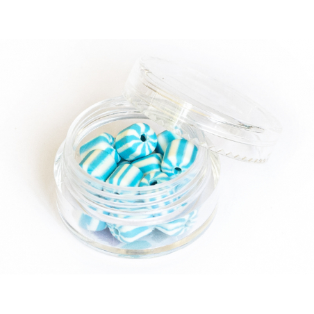 Acheter Boite de perles tubes Heishi 6 mm - rayé bleu turquoise - 2,59 € en ligne sur La Petite Epicerie - Loisirs créatifs