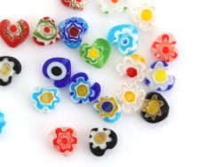 Acheter 20 perles millefiori en verre - coeur - 6 mm - 3,39 € en ligne sur La Petite Epicerie - Loisirs créatifs