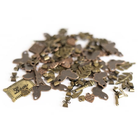 Acheter Pot de 80 grammes - mix de breloques cuivre et bronze - 6,99 € en ligne sur La Petite Epicerie - Loisirs créatifs