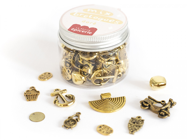 Acheter Pot de 80 grammes - mix de breloques dorées - 6,99 € en ligne sur La Petite Epicerie - Loisirs créatifs
