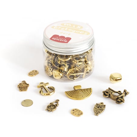 Acheter Pot de 80 grammes - mix de breloques dorées - 6,99 € en ligne sur La Petite Epicerie - Loisirs créatifs