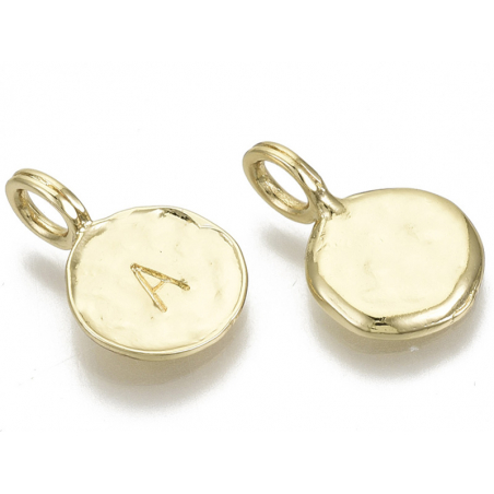 Acheter Breloque ronde dorée à l'or fin 18K – A - 1,49 € en ligne sur La Petite Epicerie - Loisirs créatifs