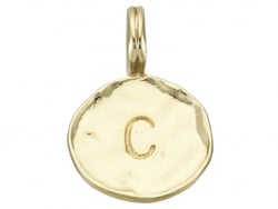 Acheter Breloque ronde dorée à l'or fin 18K – C - 1,49 € en ligne sur La Petite Epicerie - Loisirs créatifs