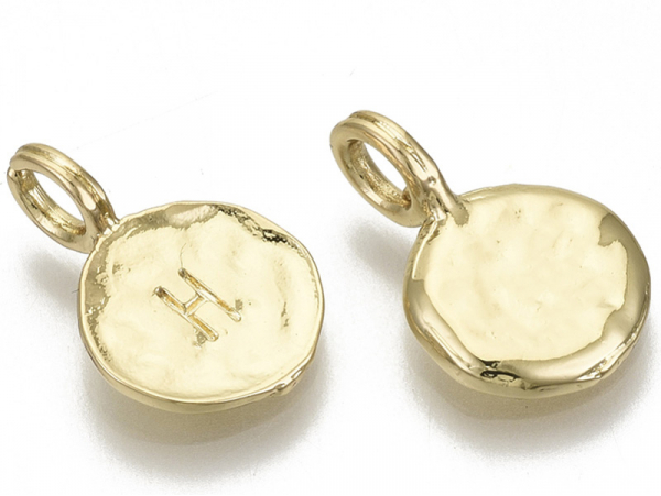 Acheter Breloque ronde dorée à l'or fin 18K – H - 1,49 € en ligne sur La Petite Epicerie - Loisirs créatifs