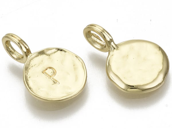 Acheter Breloque ronde dorée à l'or fin 18K – P - 1,49 € en ligne sur La Petite Epicerie - Loisirs créatifs