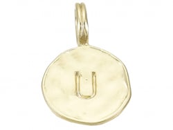 Acheter Breloque ronde dorée à l'or fin 18K – U - 1,49 € en ligne sur La Petite Epicerie - Loisirs créatifs