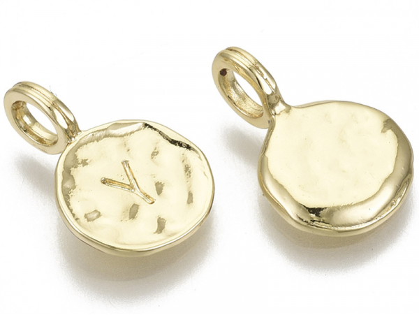 Acheter Breloque ronde dorée à l'or fin 18K – Y - 1,49 € en ligne sur La Petite Epicerie - Loisirs créatifs