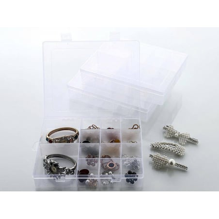 Acheter Boite de rangement pour perles - 14 compartiments - 21 x 17 x 4 cm - 9,99 € en ligne sur La Petite Epicerie - Loisirs...