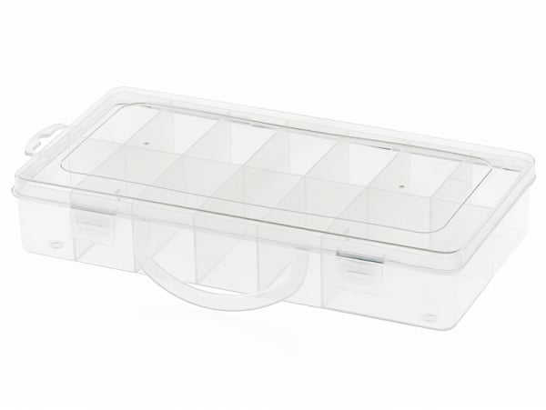 Petite boîte en plastique pour stockage de perles 8 compartiments.