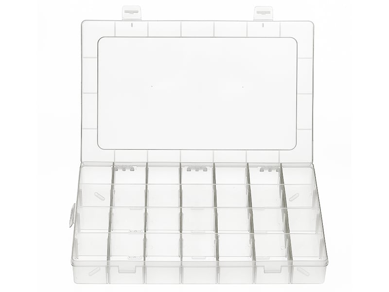 Acheter Boite de rangement pour perles - casiers ajustables - 28 compartiments - 21 x 17 x 4 cm - 13,99 € en ligne sur La Pet...