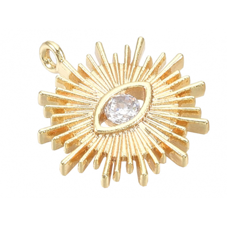 Acheter Breloque dorée à l'or fin 18K – Soleil avec œil strass blanc - 1,49 € en ligne sur La Petite Epicerie - Loisirs créatifs