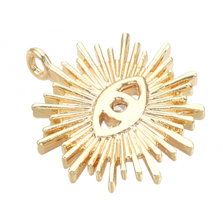 Acheter Breloque dorée à l'or fin 18K – Soleil avec œil strass blanc - 1,49 € en ligne sur La Petite Epicerie - Loisirs créatifs