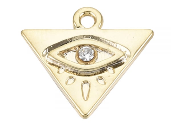 Acheter Breloque dorée à l'or fin 18K – Triangle avec œil strass blanc - 0,89 € en ligne sur La Petite Epicerie - Loisirs cré...