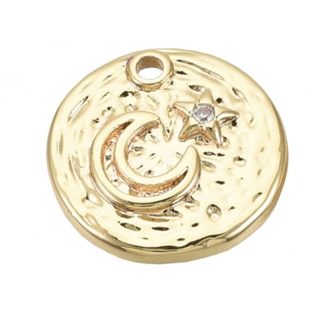 Acheter Breloque dorée à l'or fin 18 K – Lune et étoile scintillante - 1,49 € en ligne sur La Petite Epicerie - Loisirs créatifs