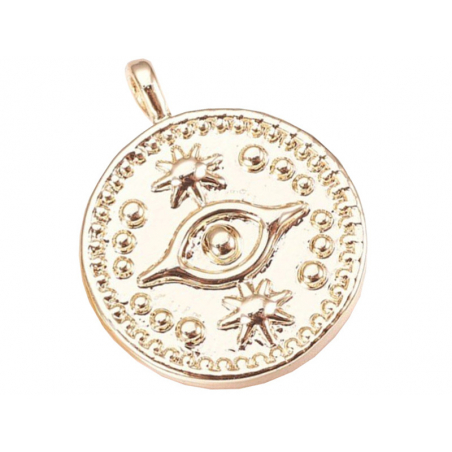Acheter Pendentif doré à l'or fin 18K – Oeil talisman - 1,49 € en ligne sur La Petite Epicerie - Loisirs créatifs