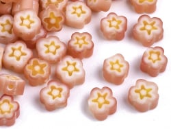 Acheter 20 perles millefiori en verre - fleur orange - 6 mm - 4,99 € en ligne sur La Petite Epicerie - Loisirs créatifs