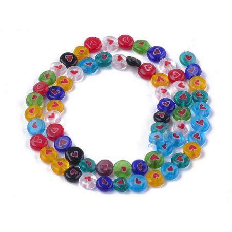 Acheter 20 perles millefiori en verre - rond avec coeur - 6 mm - 2,33 € en ligne sur La Petite Epicerie - Loisirs créatifs