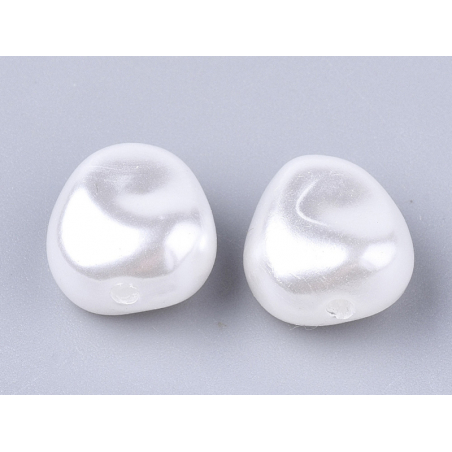 Acheter 20 perles en plastique imitation perles de culture - forme irrégulière - 10 x 11 mm - 3,39 € en ligne sur La Petite E...