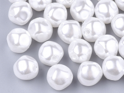 Acheter 20 perles en plastique imitation perles de culture - forme ronde irrégulière - 8 mm - 1,99 € en ligne sur La Petite E...