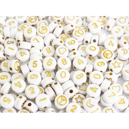 Acheter Pot perles symboles et chiffres - Blanc - 4,99 € en ligne sur La Petite Epicerie - Loisirs créatifs