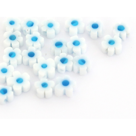 Acheter 20 perles millefiori en verre - fleur blanche - 6 mm - 4,99 € en ligne sur La Petite Epicerie - Loisirs créatifs