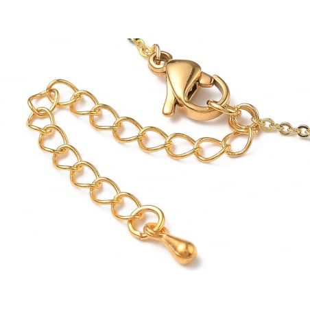 Acheter Bracelet chaînette émaillée à petits points noirs - 18,5 cm - doré à l'or fin 18K - 6,99 € en ligne sur La Petite Epi...