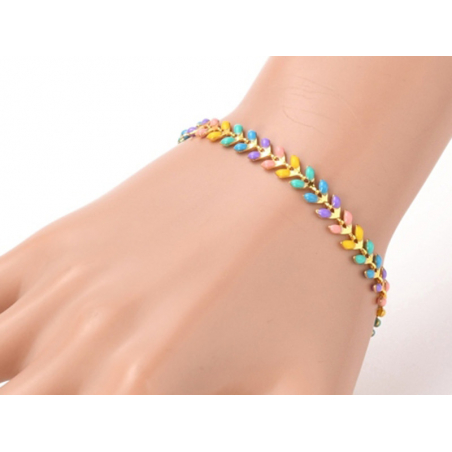 Acheter Bracelet chaine épi multicolores - 18,5 cm - 6,99 € en ligne sur La Petite Epicerie - Loisirs créatifs