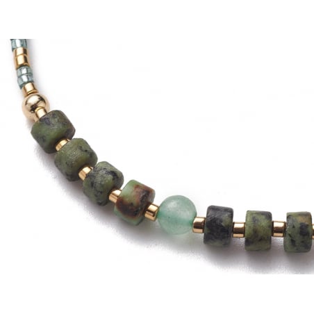 Acheter Bracelet fin - perles de jaspe et aventurine - taille ajustable - 6,99 € en ligne sur La Petite Epicerie - Loisirs cr...