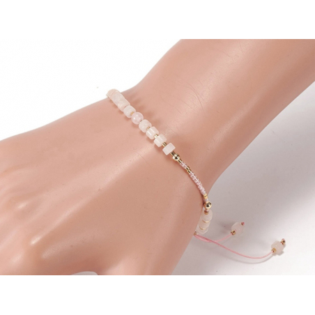 Acheter Bracelet fin - perles d' aventurine et quartz rose - taille ajustable - 6,99 € en ligne sur La Petite Epicerie - Lois...