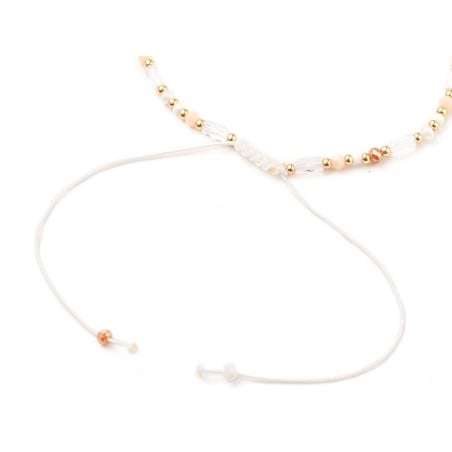Acheter Bracelet fin en perles de verre - rose - taille ajustable - 6,99 € en ligne sur La Petite Epicerie - Loisirs créatifs