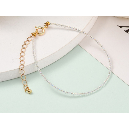 Acheter Bracelet en perles facétées - blanc irisé - 6,99 € en ligne sur La Petite Epicerie - Loisirs créatifs