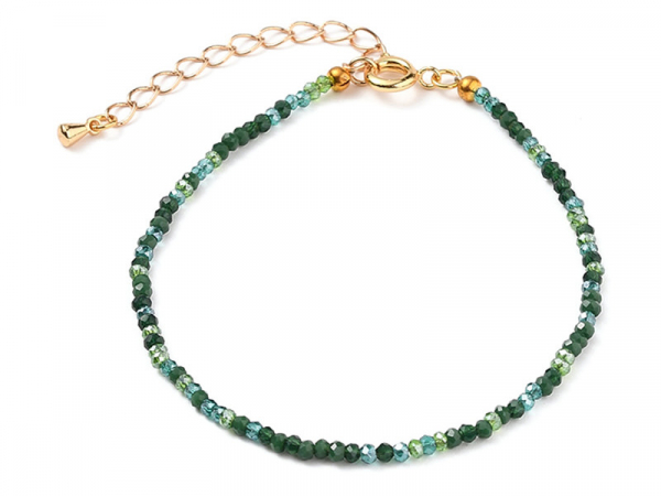 Acheter Bracelet en perles facétées - vert foncé - 6,99 € en ligne sur La Petite Epicerie - Loisirs créatifs