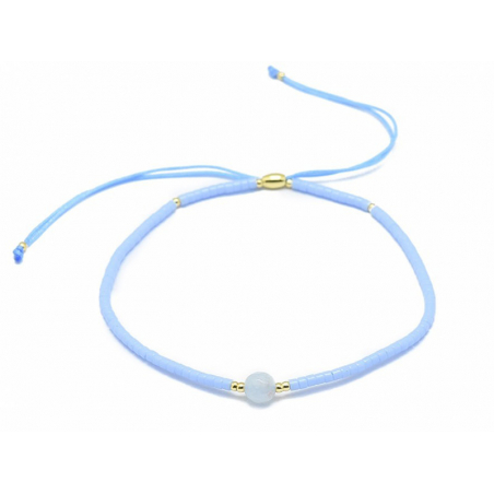 Acheter Bracelet en perle miyuki et agate bleue naturelle - ajustable - 6,99 € en ligne sur La Petite Epicerie - Loisirs créa...