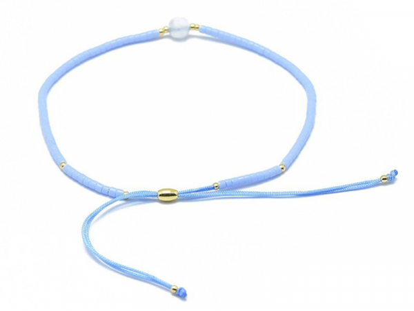 Acheter Bracelet en perle miyuki et agate bleue naturelle - ajustable - 6,99 € en ligne sur La Petite Epicerie - Loisirs créa...