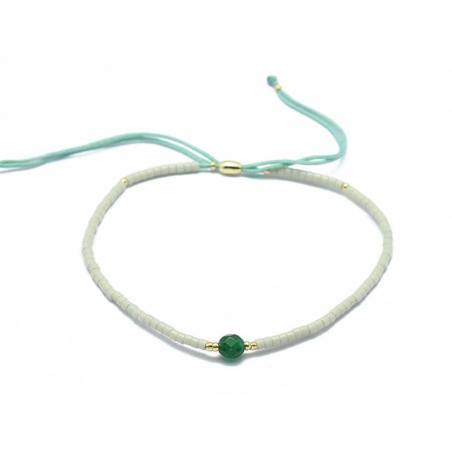 Acheter Bracelet en perle miyuki et agate verte naturelle - ajustable - 6,99 € en ligne sur La Petite Epicerie - Loisirs créa...