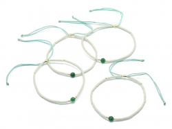 Acheter Bracelet en perle miyuki et agate verte naturelle - ajustable - 6,99 € en ligne sur La Petite Epicerie - Loisirs créa...