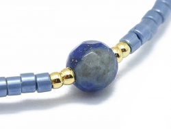 Acheter Bracelet en perles miyuki et lapis lazuli naturel - ajustable - 6,99 € en ligne sur La Petite Epicerie - Loisirs créa...