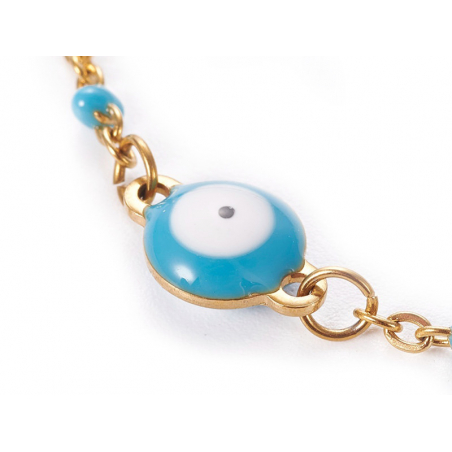 Acheter Bracelet avec œil bleu porte bonheur - émaillé - acier 304 - 6,99 € en ligne sur La Petite Epicerie - Loisirs créatifs