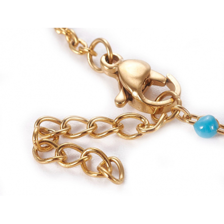 Acheter Bracelet avec œil bleu porte bonheur - émaillé - acier 304 - 6,99 € en ligne sur La Petite Epicerie - Loisirs créatifs