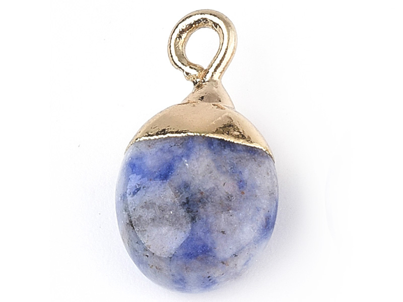 Acheter Pendentif en pierre naturelle - Jaspe bleue - ovale - 15 x 8 mm - 2,49 € en ligne sur La Petite Epicerie - Loisirs cr...