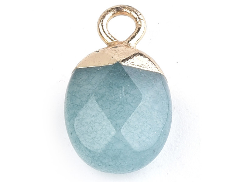Acheter Pendentif en pierre naturelle - Jade Bleu - ovale - 15 x 8 mm - 2,49 € en ligne sur La Petite Epicerie - Loisirs créa...