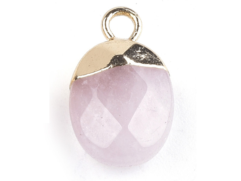 Acheter Pendentif en pierre naturelle - rose quartz - ovale - 15 x 8 mm - 2,49 € en ligne sur La Petite Epicerie - Loisirs cr...