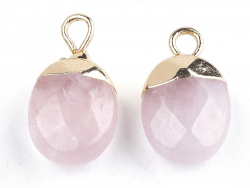 Acheter Pendentif en pierre naturelle - rose quartz - ovale - 15 x 8 mm - 2,49 € en ligne sur La Petite Epicerie - Loisirs cr...