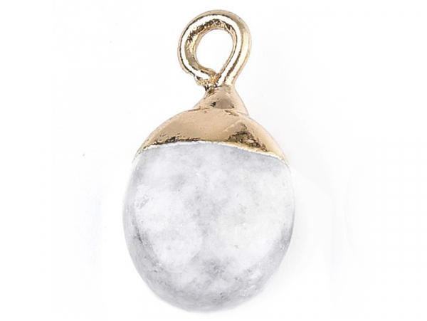 Acheter Pendentif en pierre naturelle - Howlite ovale - 15 x 8 mm - 2,49 € en ligne sur La Petite Epicerie - Loisirs créatifs