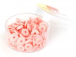 Acheter Boite de perles rondelles heishi 6 mm - rose poudré - 2,59 € en ligne sur La Petite Epicerie - Loisirs créatifs