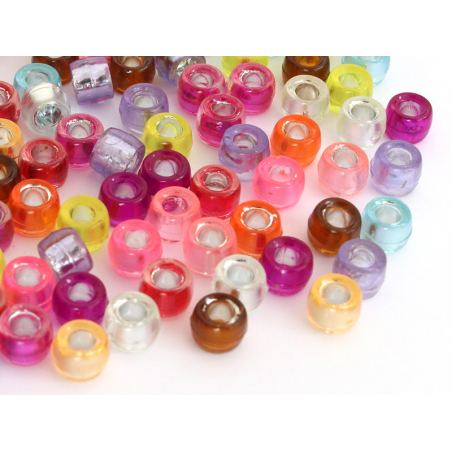 Acheter 100 perles basiques en plastique - effet métallisé intérieur - 6 mm - 2,99 € en ligne sur La Petite Epicerie - Loisir...